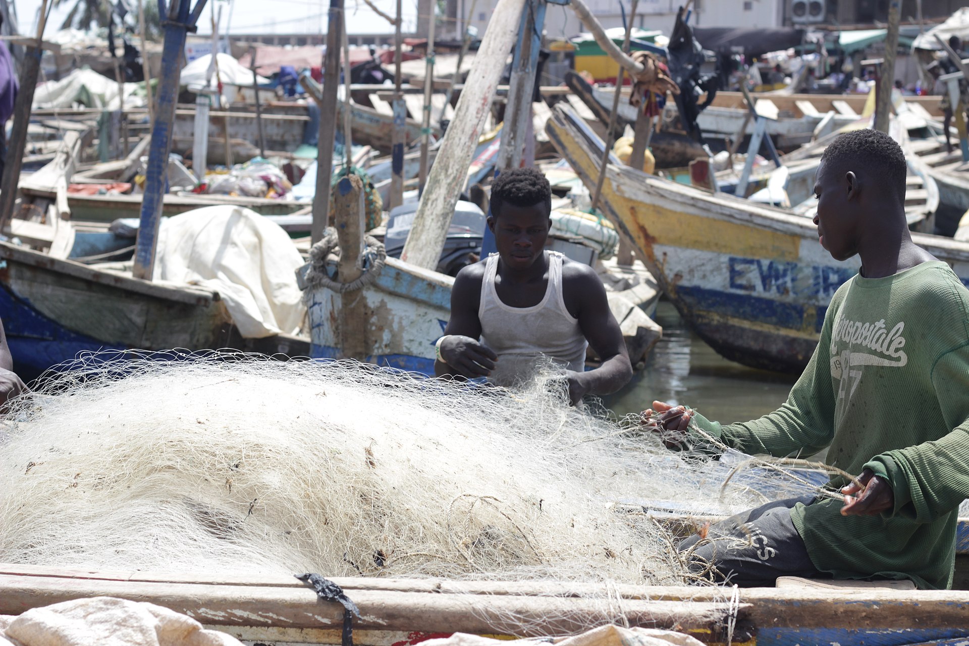 Ghanaian fishermen at work; Ghana is among the sixteen first signatories of the Mombasa Declaration on Fisheries Transparency