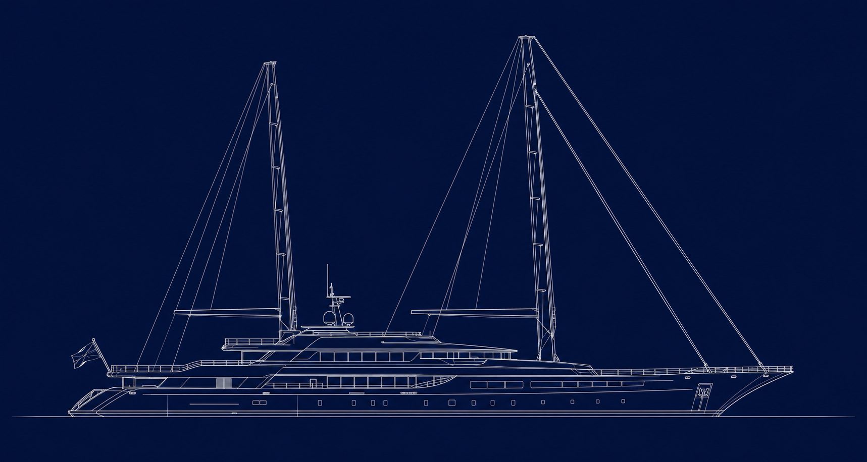 Schematic line drawing of Sea Tiger